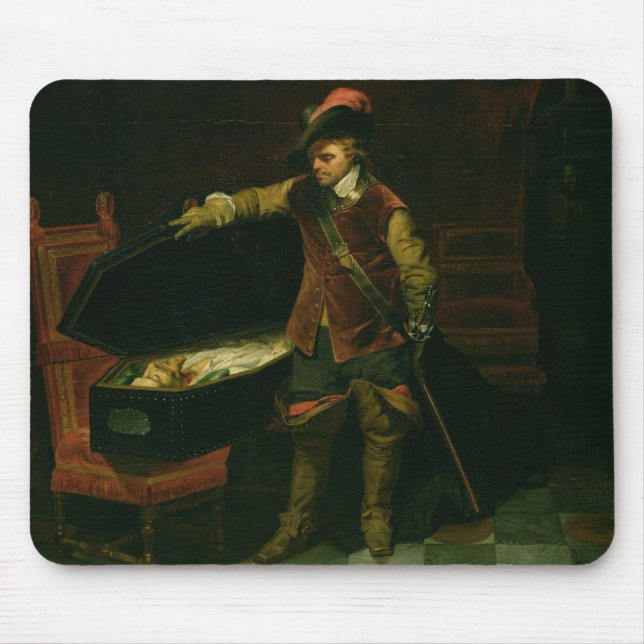 Oliver Cromwell med kistan av Charles mig Musmatta (Framsidan)