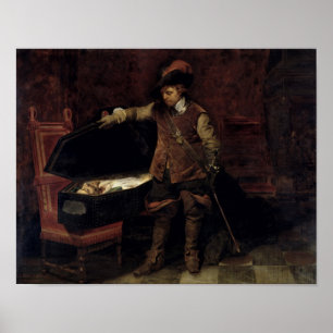 Oliver Cromwell Öppnar Charles Coffin Poster