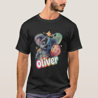 Oliver - Cute Boy Namn med Cute Koala T Shirt