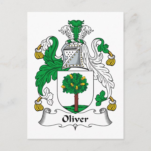 Oliver Family Crest Vykort (Framsida)