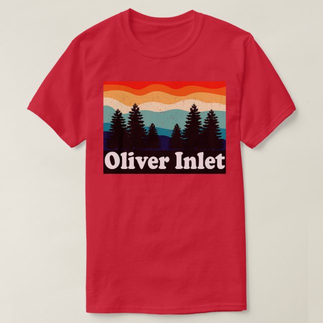 Oliver Inlet Alaska Retro T Shirt (Design framsida)