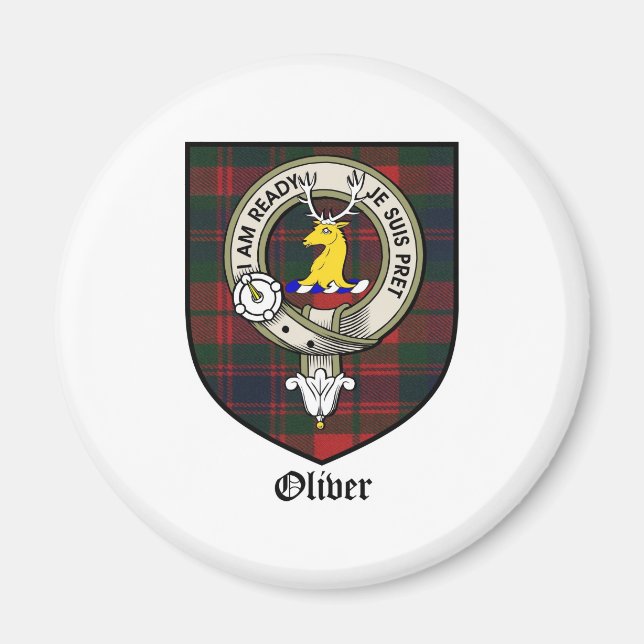 Oliver Klan Vapensköld Badge Tartan Magnet (Framsidan)