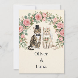 Oliver & Luna Bröllop - Kattpar Inbjudningar