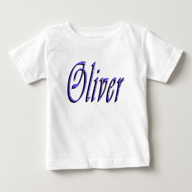 Oliver, Namn, Logotyp, Baby White T-shirt (Framsida)