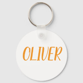 Oliver namn Metall ring nyckelring