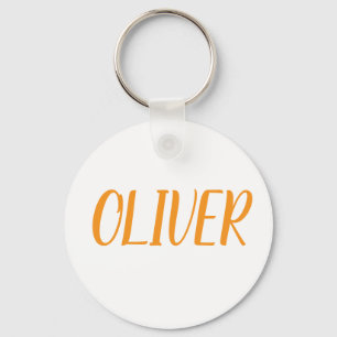 Oliver namn Metall ring nyckelring