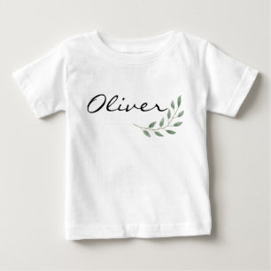 Oliver Namn Reveal Romper Newborn Nature Löv Baby T Shirt