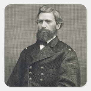 Oliver Otis Howard (1830-1909), graverad av Robert Fyrkantigt Klistermärke