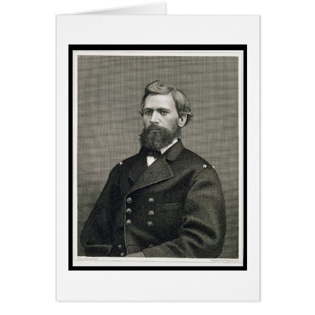 Oliver Otis Howard (1830-1909), graverad av Robert Hälsningskort (Framsidan)
