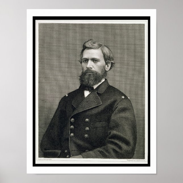Oliver Otis Howard (1830-1909), graverad av Robert Poster (Framsidan)