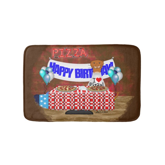 Oliver Otter är 6 år gammal! Grattis på födelsedag Badrumsmatta (Framsidan)