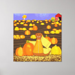 Oliver Otter Plockor a Pumpkin Canvastryck