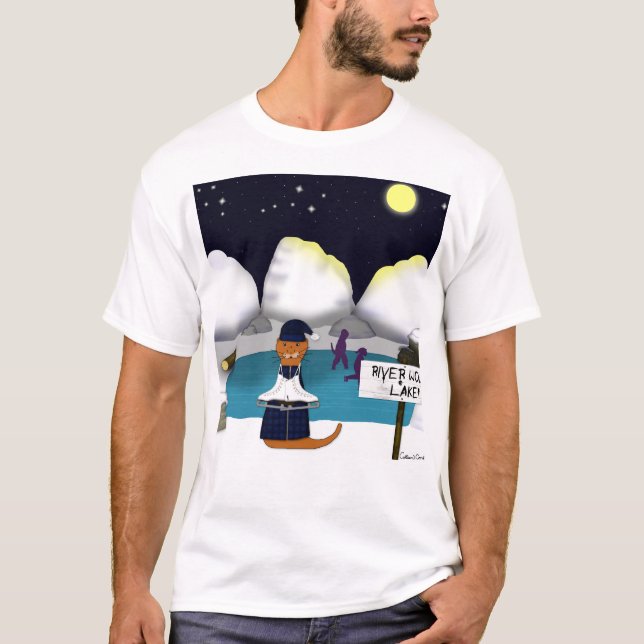 Oliver Otter Skates vid floden T Shirt (Framsida)