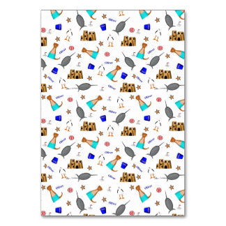 Oliver Otter Summer Beach Vacation Mönster Bordsnummer