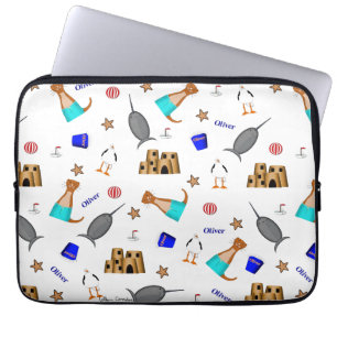 Oliver Otter Summer Beach Vacation Mönster Laptop Fodral