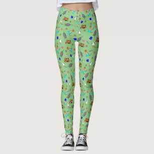 Oliver Otter Summer Beach Vacation Mönster Leggings