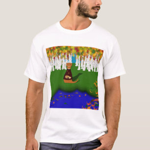 Oliver Otter vid floden Varg Sjö under hösten T-Sh T Shirt