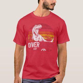 Oliver Saurus Funny Personalized Dinosaur Re Name  T Shirt