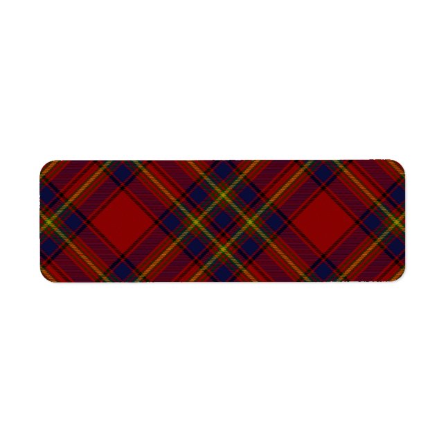 Oliver tartan Red gult blue plaid Returadress Etikett (Framsidan)