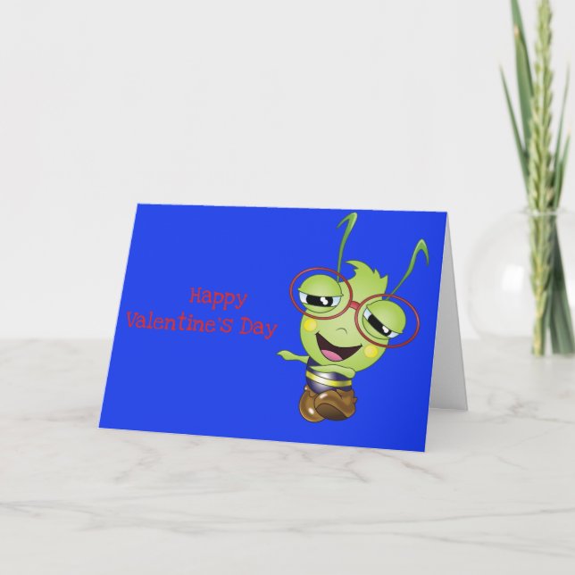 Oliver the Aphid Valentine Day Card Kort (Framsida)