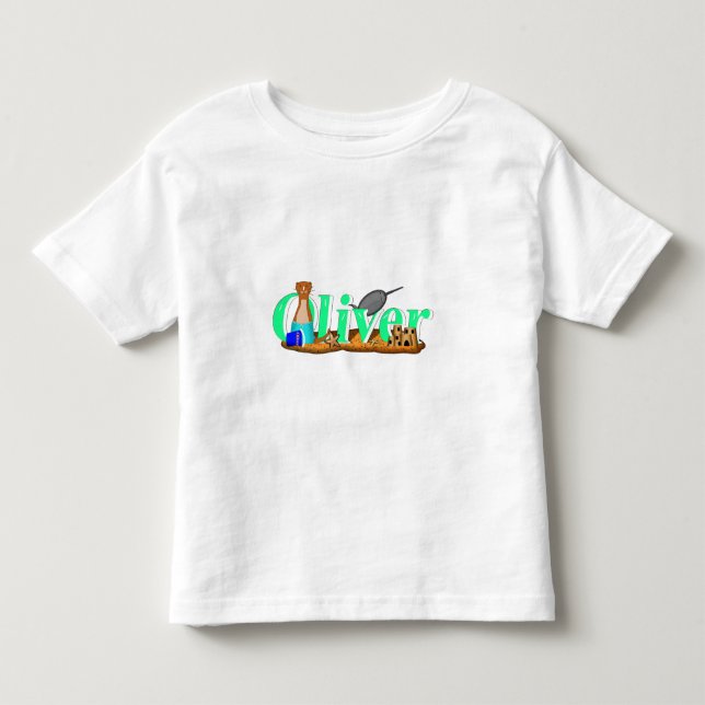 Oliver The Otter är på Beach T Shirt (Framsida)