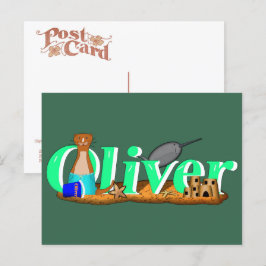 Oliver The Otter är på Beach Vykort