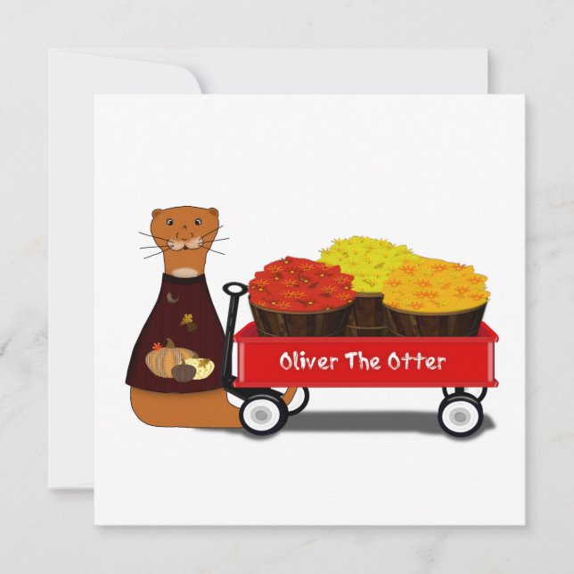 Oliver The Otter Gets Ready For Autumn  Kort (Framsida)