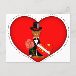 Oliver the Otter in Heart - Valentine Day Cerami Vykort