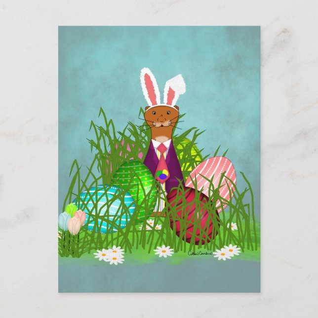 Oliver The Otter och det Underbara Påskägget Vykort (Framsida)