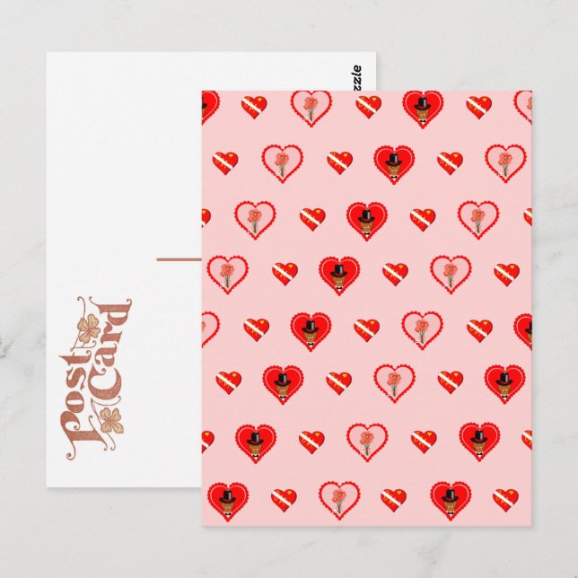 Oliver The Otter Valentine Day Mönster Vykort (Fram/baksida)