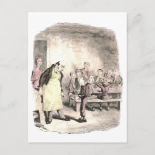 Oliver Twist frågar efter mer Vykort