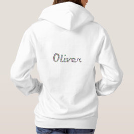 Oliver Typography med Colorful Mönster Design Desi T Shirt