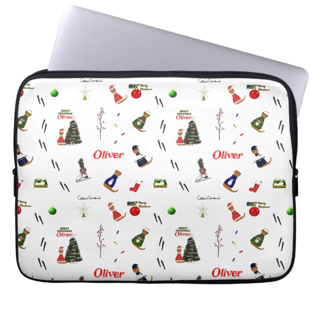Oliver Utter Christmas Slumpmönster Laptop Fodral (Framsidan)