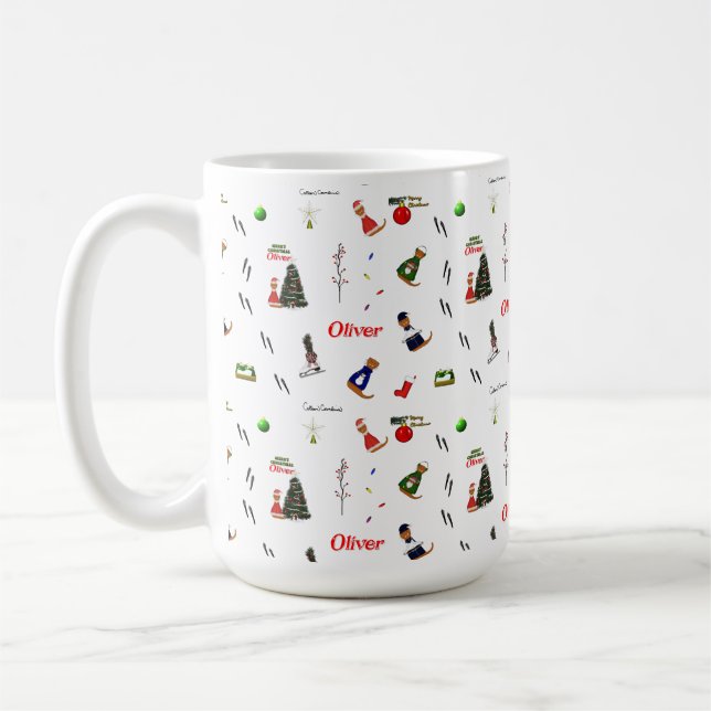 Oliver Utter jul slumpmässig mönster Kaffemugg (Vänster)
