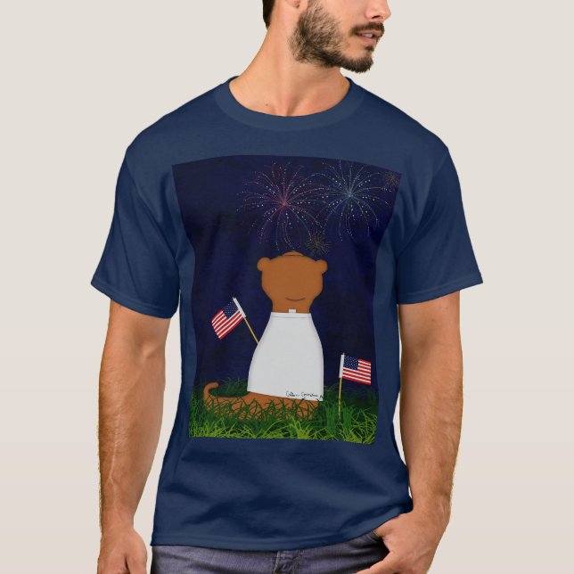 Oliver Uttern Ser på Fyrverkerier T Shirt (Framsida)