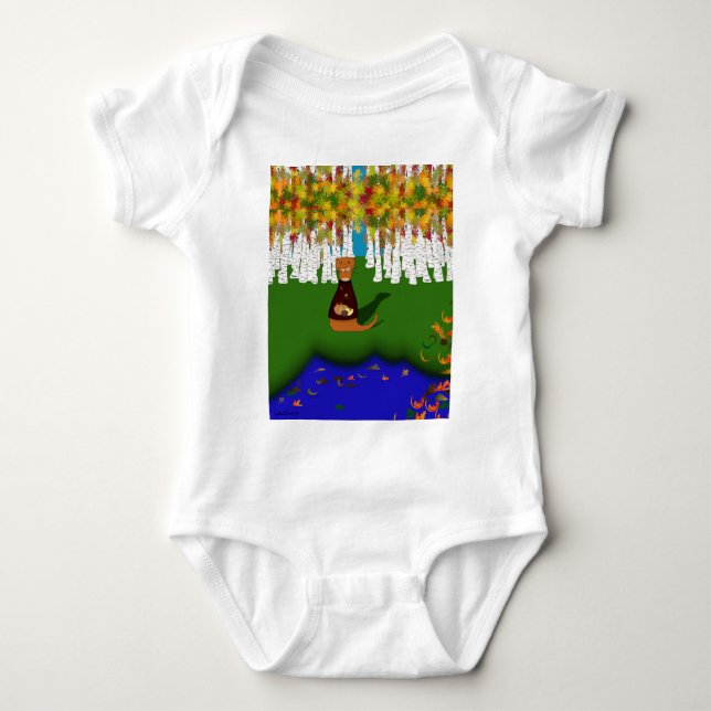 Oliver Uttern vid River Wolf Lake på hösten T Shirt (Framsida)