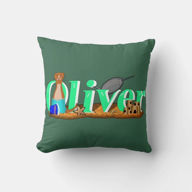 Oliver Utterns är på stranden Kudde (Framsida)