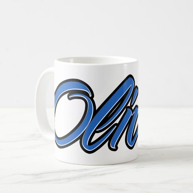 Oliver Vorname Name blue Tasse Kaffeetasse Kaffemugg (Framsida vänster)
