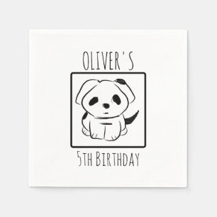 Oliver's 5th Födelsedagsfest Puppy Papper Pappersservett