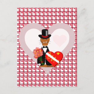 Oliver's Valentiness Date with Heart Background Th Vykort