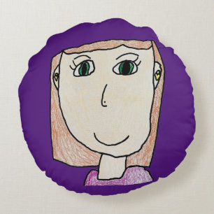 Olive's Personlig Kids Round Pillow Rund Kudde