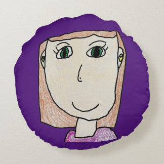 Olive's Personlig Kids Round Pillow Rund Kudde