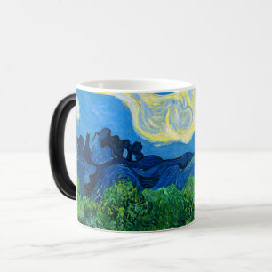 Oliveträd av Van Gogh i ett bergigt landskap Magisk Mugg