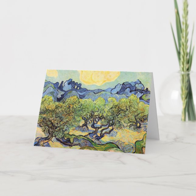 Oliveträd med Alpilles av Vincent van Gogh Kort (Framsida)