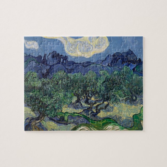 Oliveträd med Alpilles av Vincent van Gogh Pussel (Horisontell)