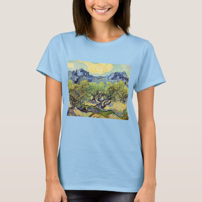 Oliveträd med Alpilles av Vincent van Gogh T Shirt (Framsida)