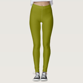 Olivfärgad enfärgad leggings
