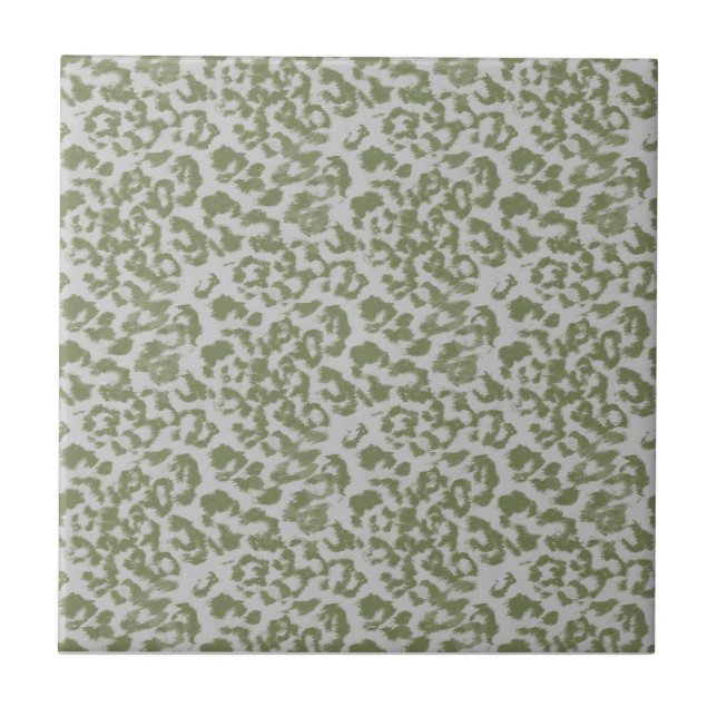 Olivgrå fläckig leopard kakelplatta (Framsidan)