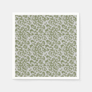 Olivgrå fläckig leopard pappersservett