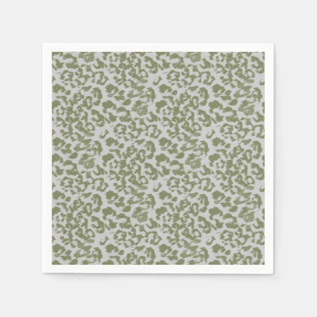 Olivgrå fläckig leopard  pappersservett (Framsidan)
